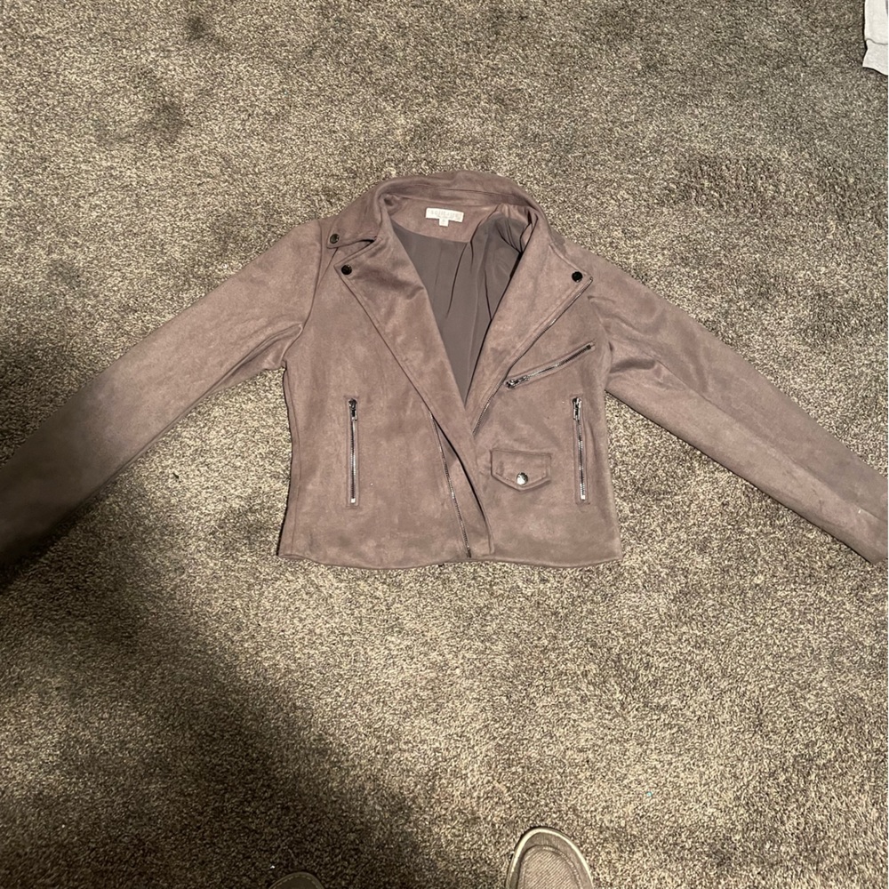 Small zip up soft leather jacket